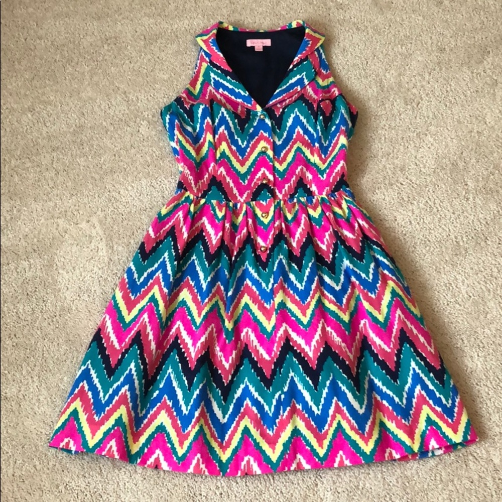 Lilly Pulitzer Dress Hearts a Flutter Print Size 0
